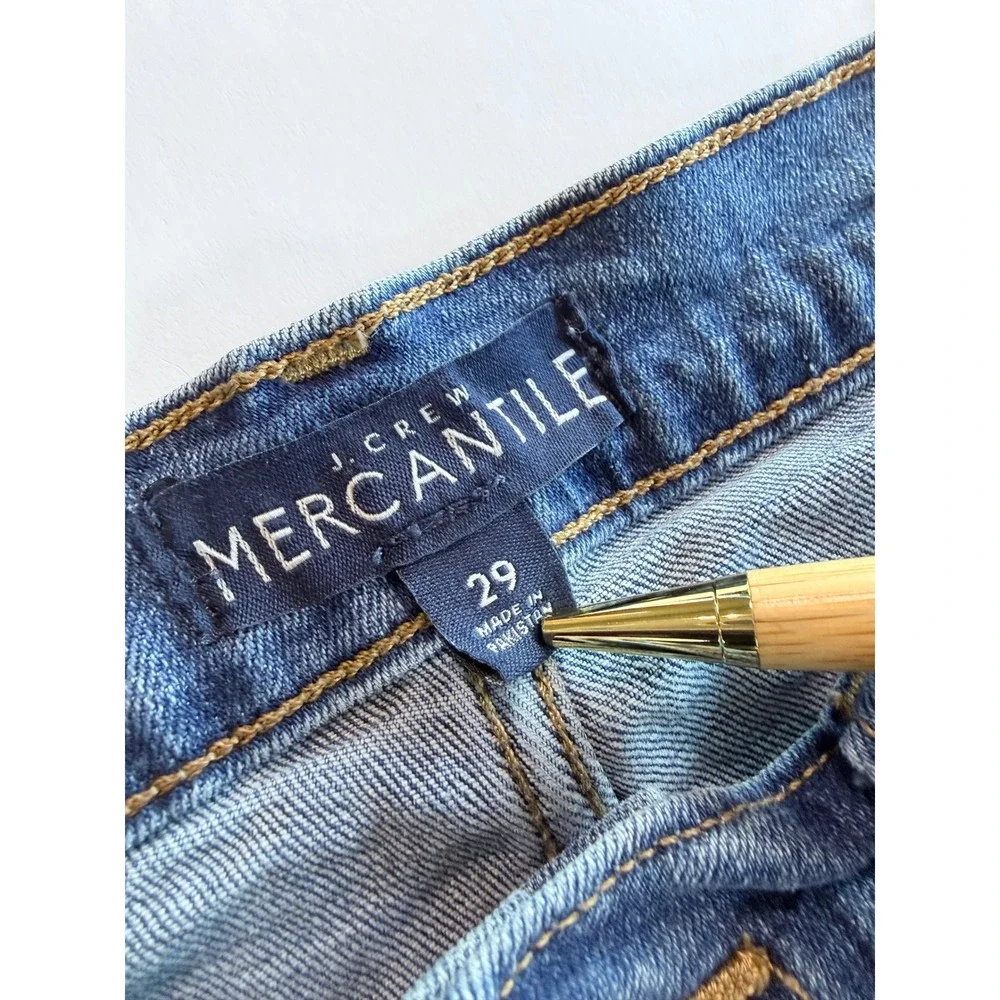 J.Crew Mercantile Jeans Women‎ 29 Blue Distressed Raw Hem High Rise